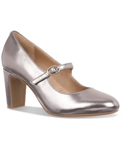 Giani Bernini Women's Valeriee Memory Foam Mary Jane Pumps, Created For Macy's In Pewter