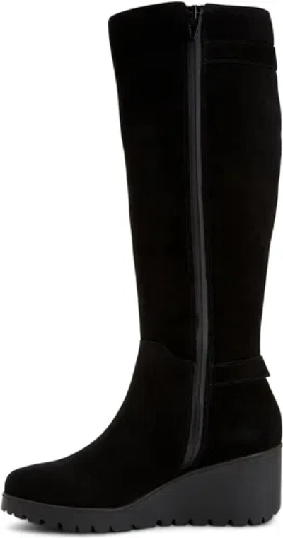Pre-owned Giani Bernini Womens Sannaa Padded Insole Wedge Knee-high Boots In Black Le