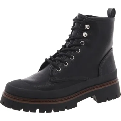 Giani Bernini Womens Zipper Manmade Combat & Lace-up Boots In Black