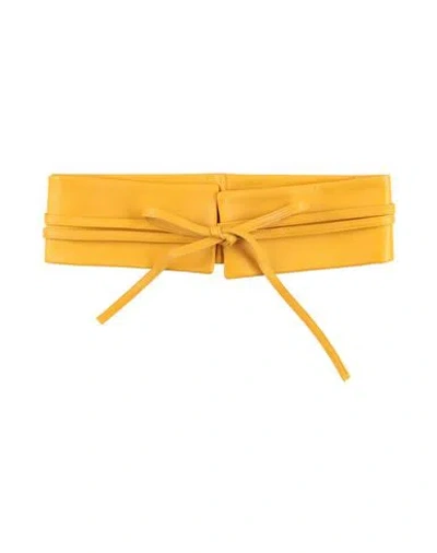 Giani Woman Belt Ocher Size Onesize Leather In Yellow