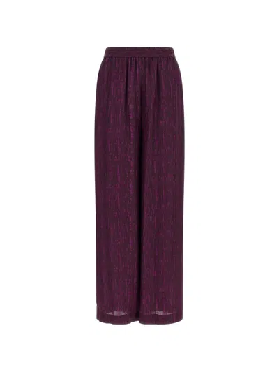 Gianluca Capannolo Abstract-pattern Elasticated-waist Palazzo Pants In Purple