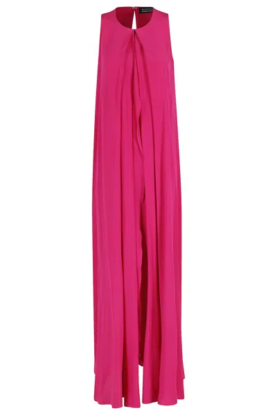 Gianluca Capannolo Anka Draped Silk Maxi Dress In Pink