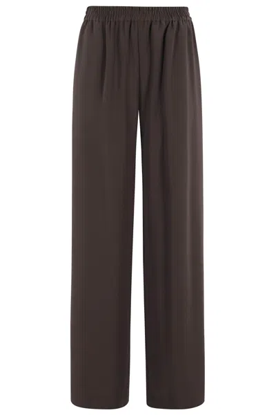 Gianluca Capannolo Antonella Relaxed Fit Palazzo Pants With Elastic Waistband In Brown