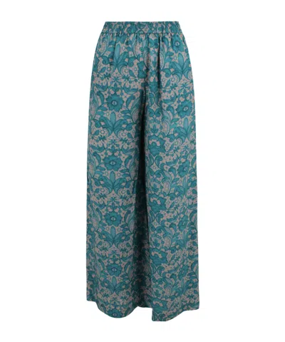 Gianluca Capannolo Antonia Floral Palazzo Pants In Blue