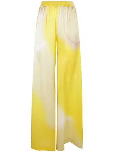 Gianluca Capannolo Silk Wide-leg Trousers In Yellow