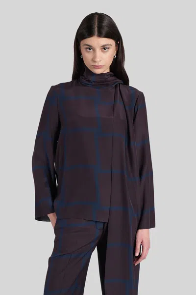 Gianluca Capannolo Antonia Scarf Blouse In Brown