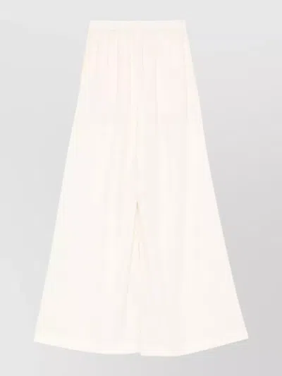Gianluca Capannolo Antonia Trousers Wide Leg Slit Pockets In White