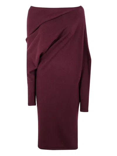 GIANLUCA CAPANNOLO ASYMMETRIC DRAPED WOOL DRESS