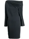 Gianluca Capannolo Asymmetrical Boat Neck Dress In Grey