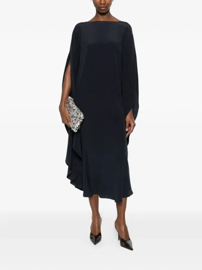 Gianluca Capannolo Boat Neck Draped Dress In Blue