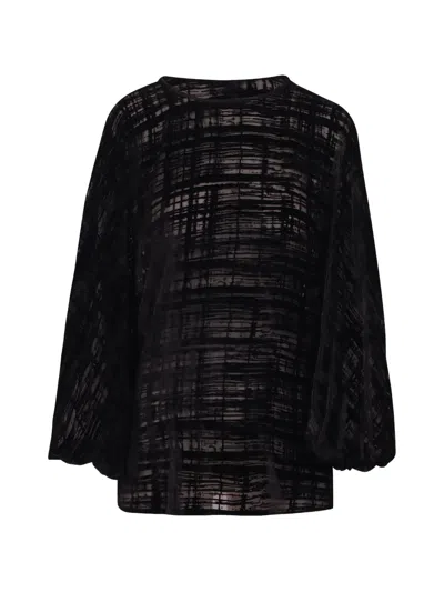Gianluca Capannolo Check-print Balloon-sleeve Blouse In Black