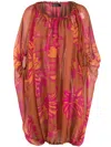 Gianluca Capannolo Claire Floral-print Minidress In Orange