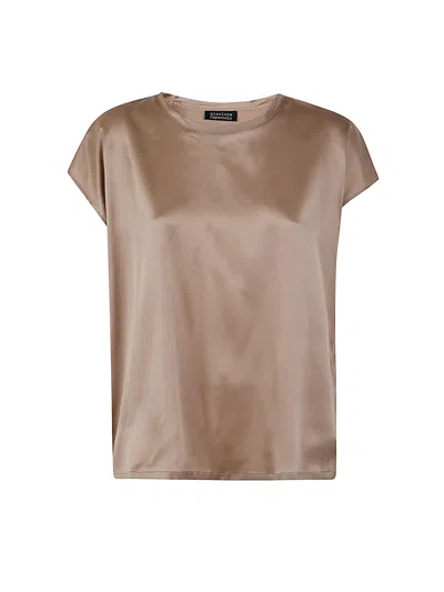Gianluca Capannolo Claudia Crew Neck Sleeveless Shirt In Brown