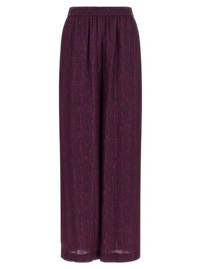 Gianluca Capannolo Abstract-pattern Elasticated-waist Palazzo Pants In Purple