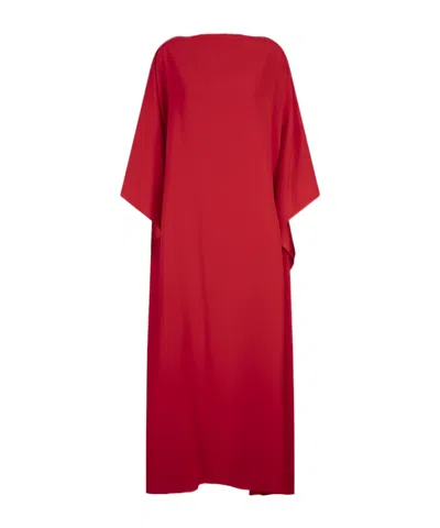 Gianluca Capannolo Draped Long-sleeve Dress In Burgundy