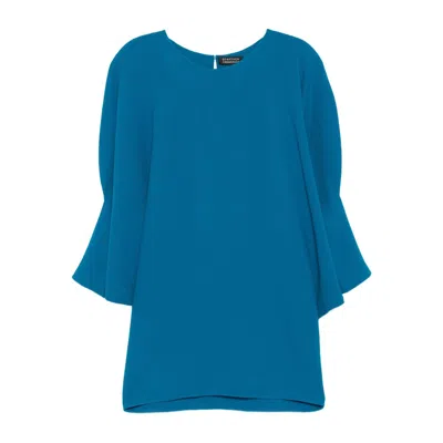 Gianluca Capannolo Round-neck Bell-sleeve Dress In Blue