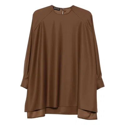 Gianluca Capannolo Layered Round-neck Mini Dress In Brown