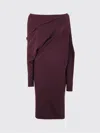 Gianluca Capannolo Asymmetric Draped Wool Dress In Brown