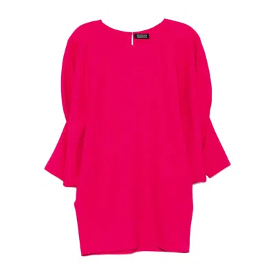 Gianluca Capannolo Bubble Sleeve Round Neck Dress In Pink