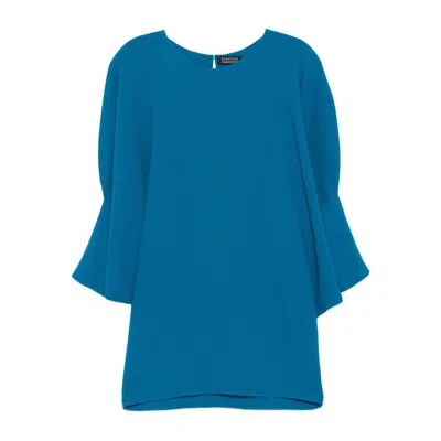 Gianluca Capannolo Round-neck Bell-sleeve Dress In Blue
