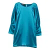 Gianluca Capannolo Crew-neck Puff-sleeve Mini Dress In Blue