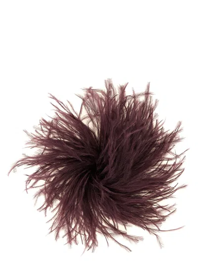 Gianluca Capannolo Ostrich-feather Brooch In Orange