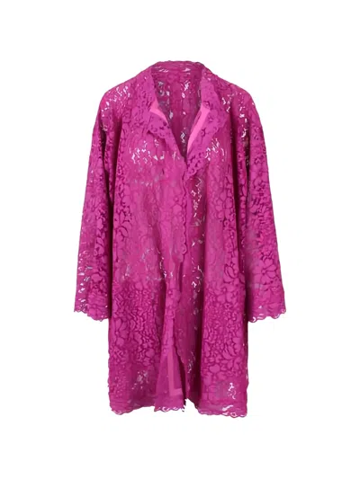 Gianluca Capannolo Floral Lace Coat In Pink