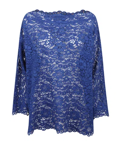 Gianluca Capannolo Floral Lace Sweater In Blue