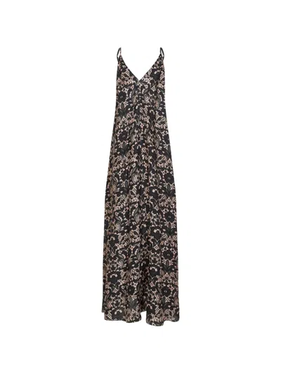 Gianluca Capannolo Floral-print V-neck Maxi Dress In Black