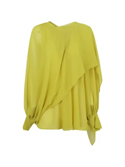 Gianluca Capannolo Gathered Draped Top In Green