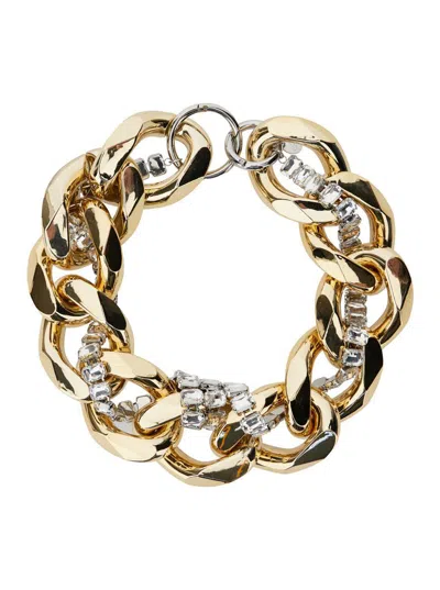 Gianluca Capannolo Gold-colored Chain Necklace With Decorative Jewels In Aluminum Woman In Grey