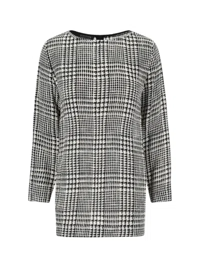 GIANLUCA CAPANNOLO HOUNDSTOOTH MIDI DRESS - WHITE
