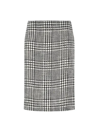 GIANLUCA CAPANNOLO HOUNDSTOOTH MIDI SKIRT - WHITE
