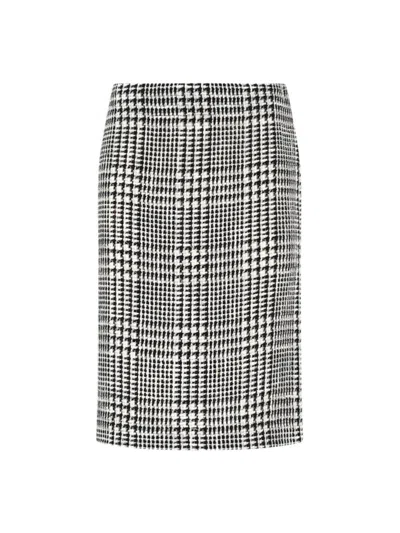 Gianluca Capannolo Houndstooth Midi Skirt – White