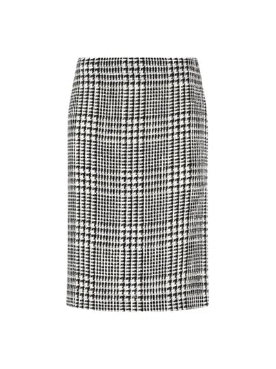 Gianluca Capannolo Houndstooth Pencil Skirt In White