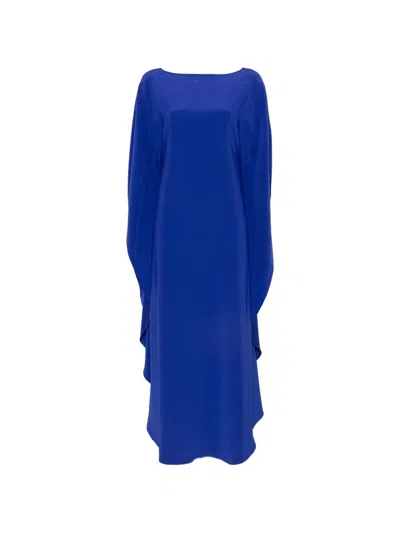Gianluca Capannolo Iris Cape-style Slit-sleeve Maxi Dress In Blue