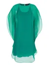Gianluca Capannolo 'iris' Green Sleeveless Dress With Semi-transparent Design