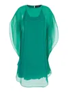 Gianluca Capannolo 'iris' Green Sleeveless Dress With Semi-transparent Design