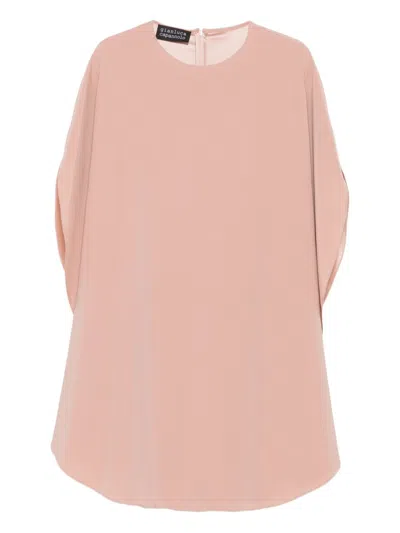 Gianluca Capannolo Crew-neck Split-sleeve Midi Dress In Pink