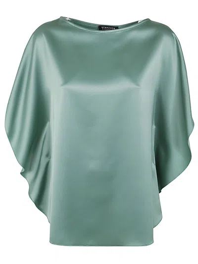 Gianluca Capannolo Iris Sleeve Top In Green