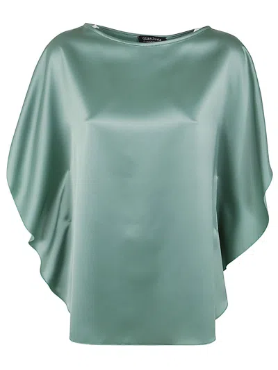 Gianluca Capannolo Iris Sleeve Top In Green