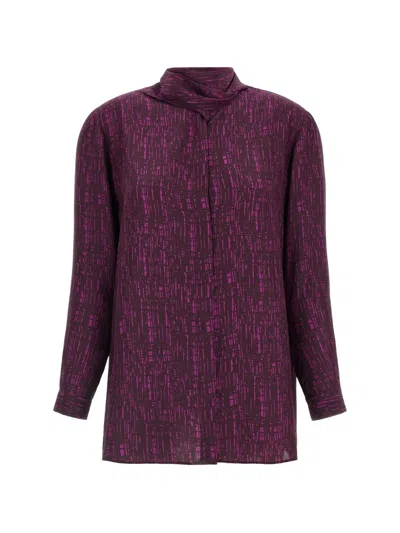 Gianluca Capannolo Katherine Shirt Relaxed Fit Print Tie Detail In Burgundy