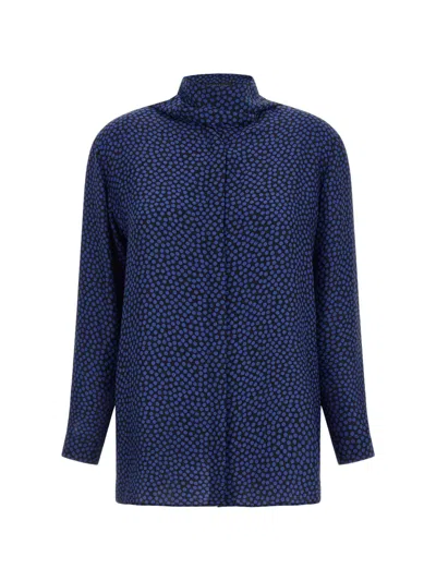 Gianluca Capannolo Katherine Shirt Long Sleeves Polka Dots In Blue