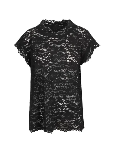 Gianluca Capannolo Lace Scalloped Top In Black