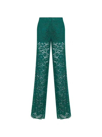 Gianluca Capannolo Lace Straight-leg Trousers In Green