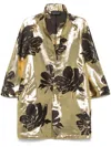 Gianluca Capannolo Floral Pattern Coat In Brown