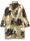 Gianluca Capannolo Floral Pattern Coat In Brown