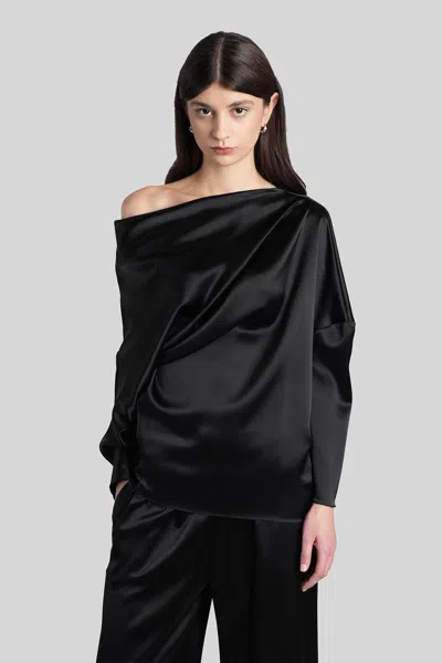Gianluca Capannolo Maja Top Topwear In Black Triacetate