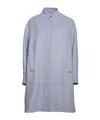 Gianluca Capannolo Short Single-breasted Virgin Wool Blend Coat In Blue