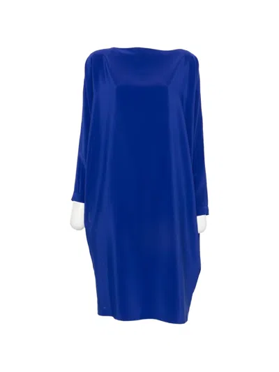 Gianluca Capannolo Margarita Slit-sleeve Boat-neck Midi Dress In Blue